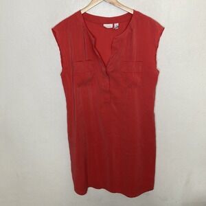 Chico's Sonia‎ Safari Dress Annatto Orange Sleeveless Women's Size 2 (US large)